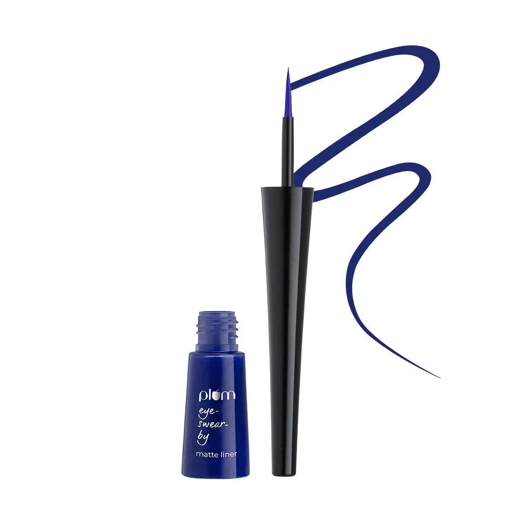 Plum Eye-Swear-By Matte Liner | Water-Proof | Quick Drying | 100% Vegan & Cruelty Free | 05 Midnight Blue