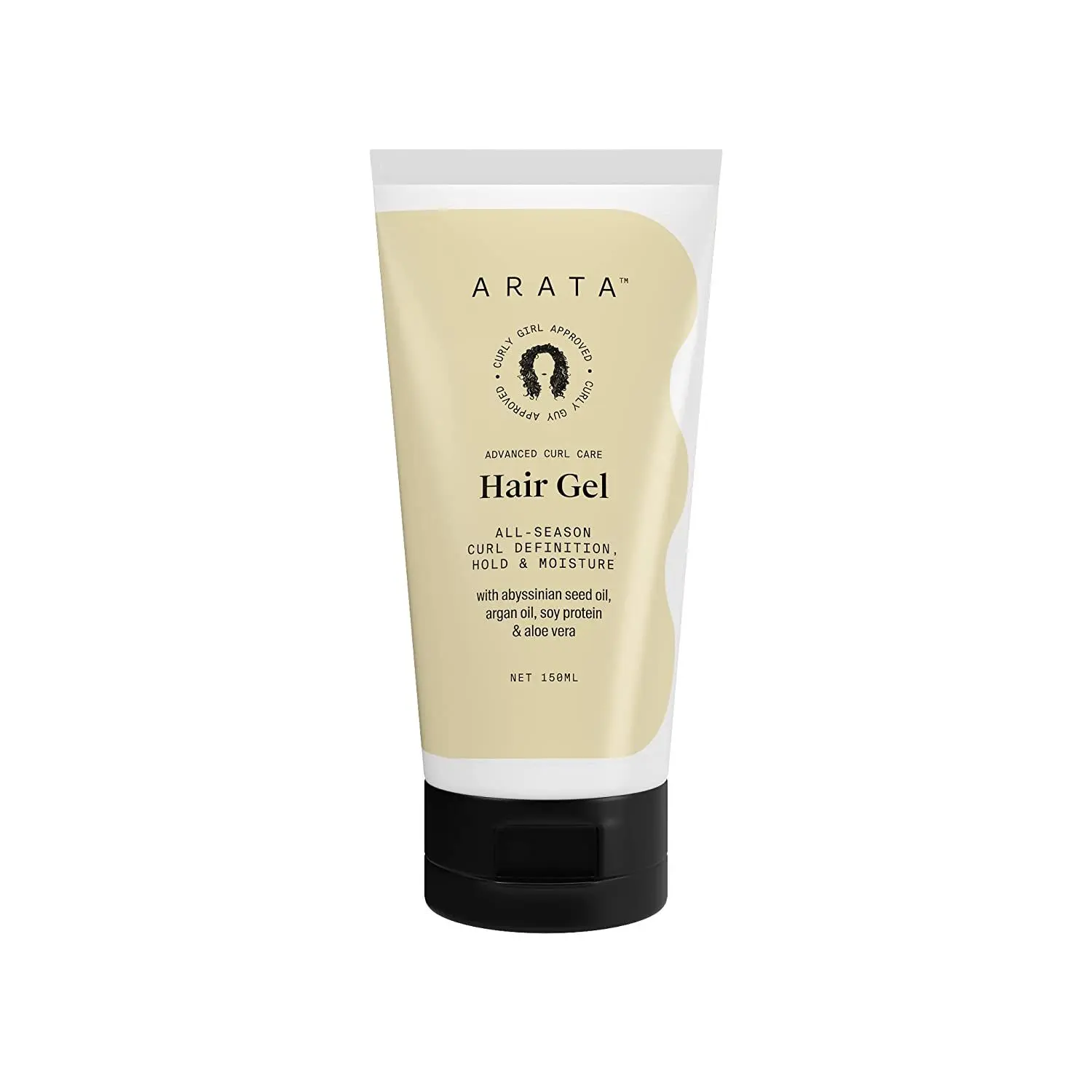 Arata Advanced Curl Care Hair Gel (150 ML) | Abyssinian Seed Oil, Argan Oil, Soy Protein & Aloe Vera | All-Season Curl Definition & Soft, Natural Hold | CG Approved