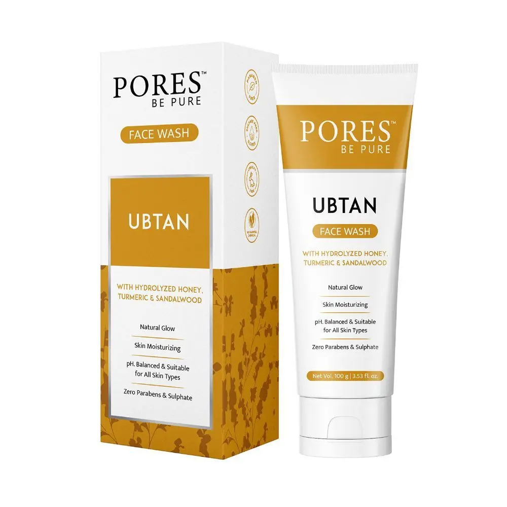 PORES Be Pure Ubtan De Tan Face Wash | Brightening Skin Face Wash For All Skin Types - 100 G