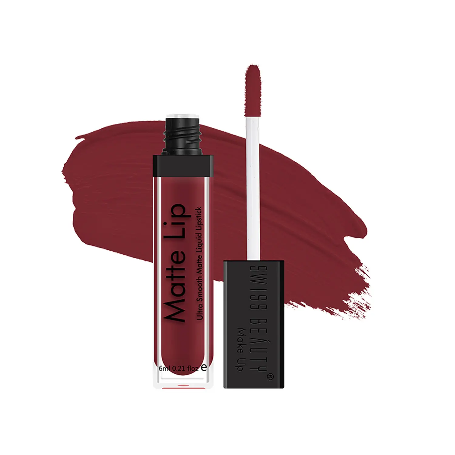 Swiss Beauty Ultra Smooth Matte Lip Liquid Lipstick Color Stay - Wine-Red (6 ml)