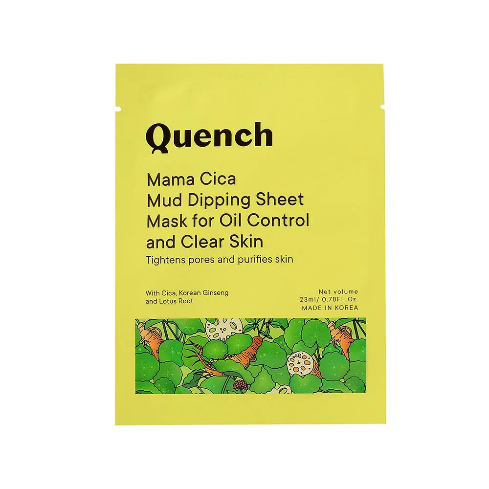 Quench Botanics Mama Cica Mud Dipping Sheet Mask for Oil Control and Clear Skin (23 ml)