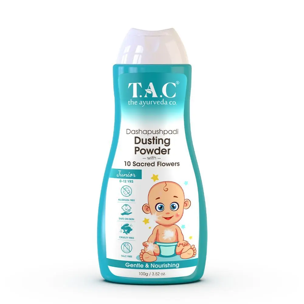 TAC - The Ayurveda Co. Dashapushpadi Ayurvedic Baby Dusting Powder for Rash Free Skin, 100gm