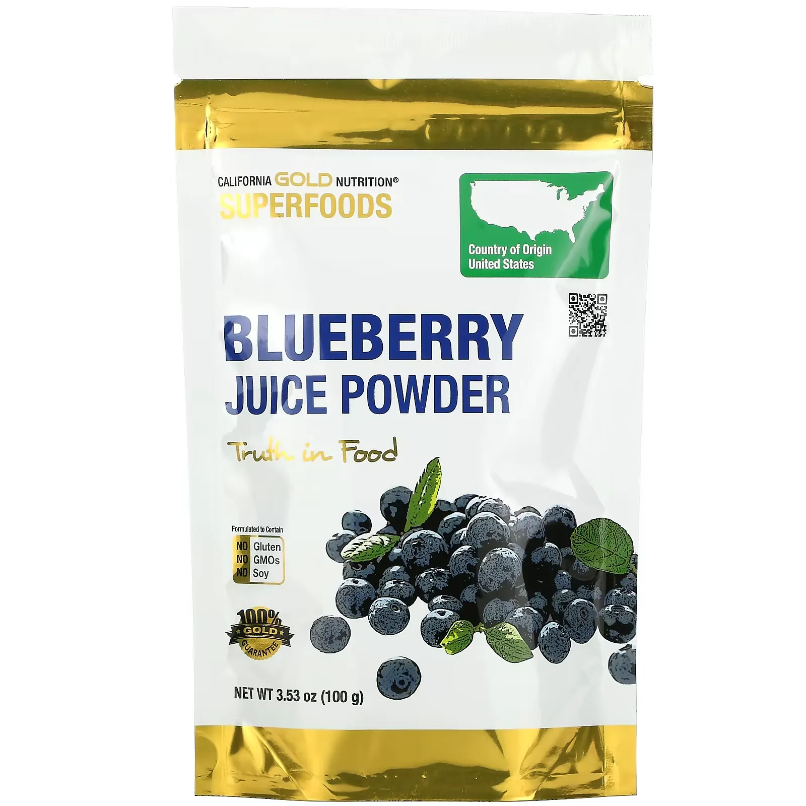 SUPERFOODS - Blueberry Juice Powder, 3.53 oz (100 g)