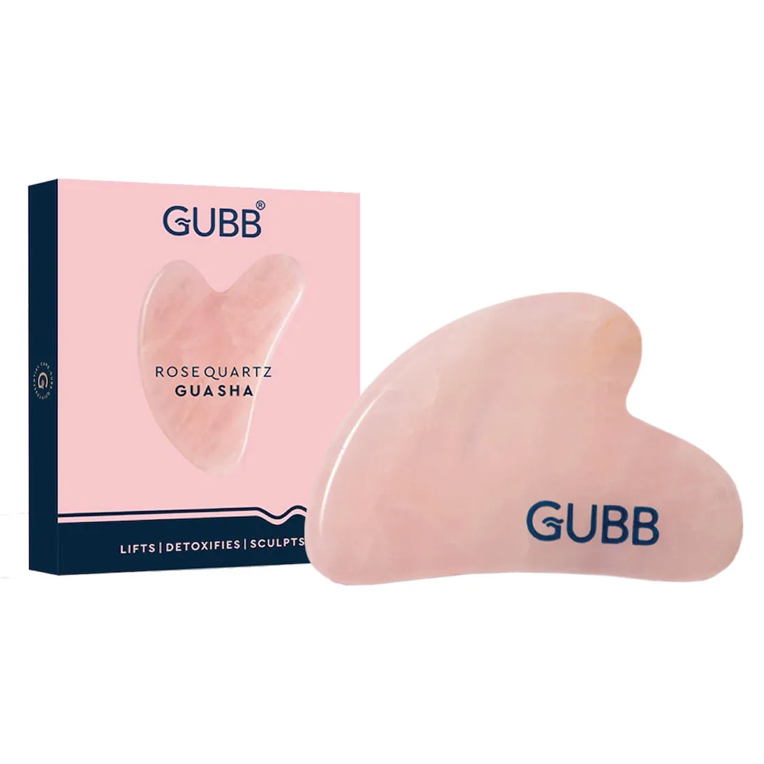 GUBB Rose Quartz Gua Sha, Face Massager Wrinkles,Skin Firming,Stone For Face, Neck And Under Eye