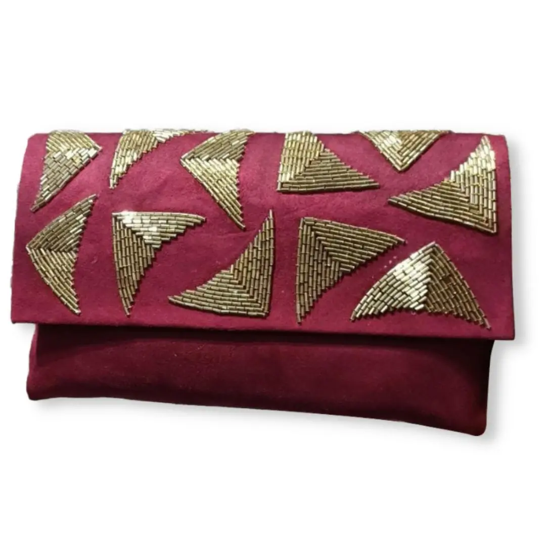 GoNari Suede Fabric Clutch (Multicolored)