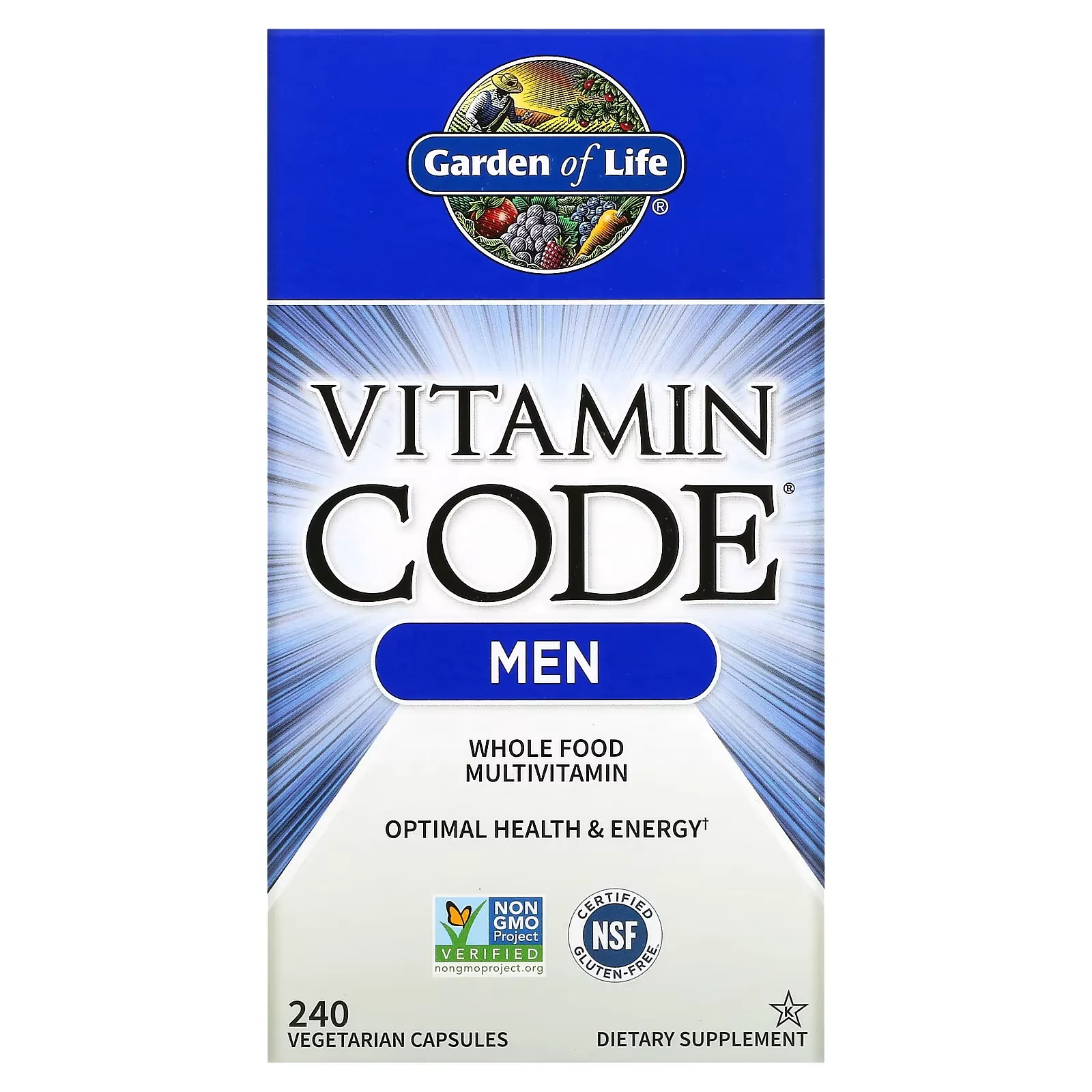 Vitamin Code, Whole Food Multivitamin for Men, 240 Vegetarian Capsules