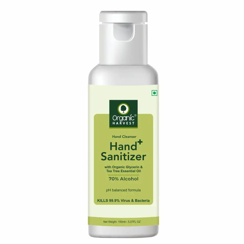 Organic Harvest Hand Cleanser & Sanitizer,  Fragrance Free  150 ml  Kills 99.9% Virus & Bacteria