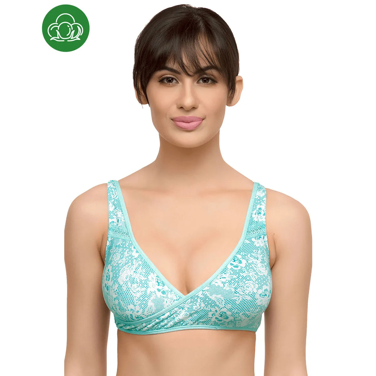 Inner Sense Organic Antimicrobial Sleeping/Feeding Bra - Blue (36D)