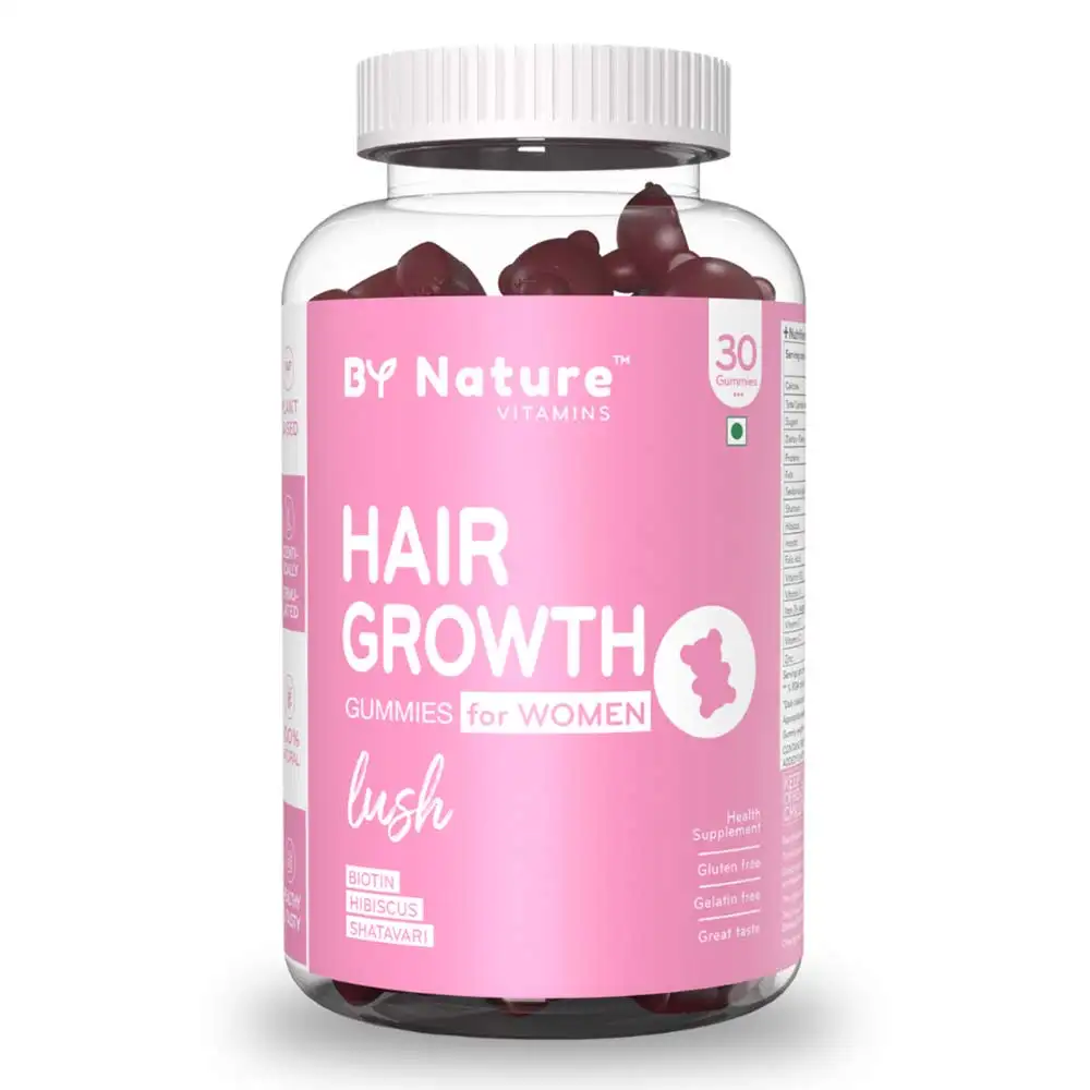 By Nature Hair Growth,  30 gummies  Unflavoured (For Women)