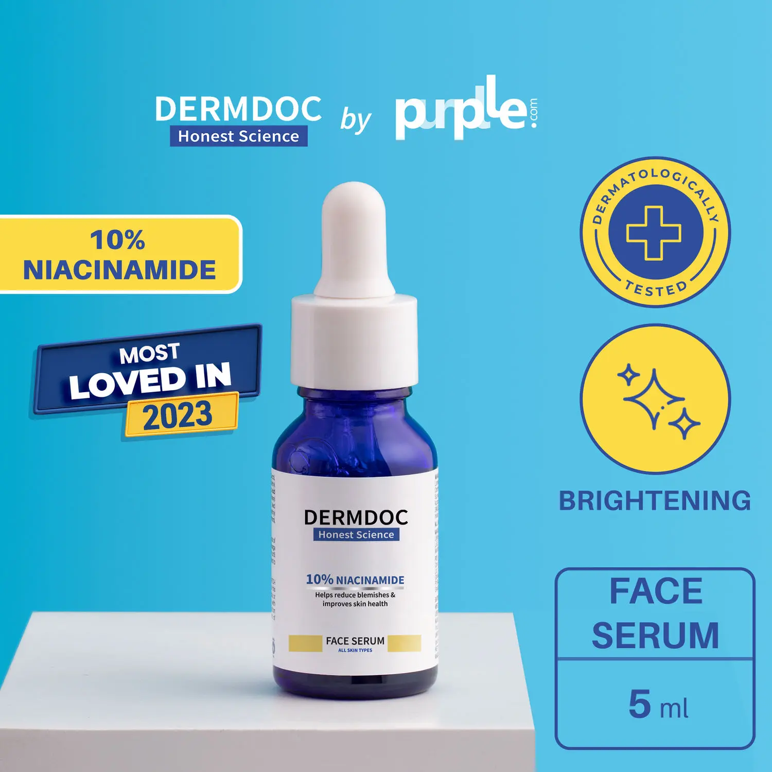 DermDoc by Purplle 10% Niacinamide Face Serum (5ml) | skin radiance face serum , niacinamide serum