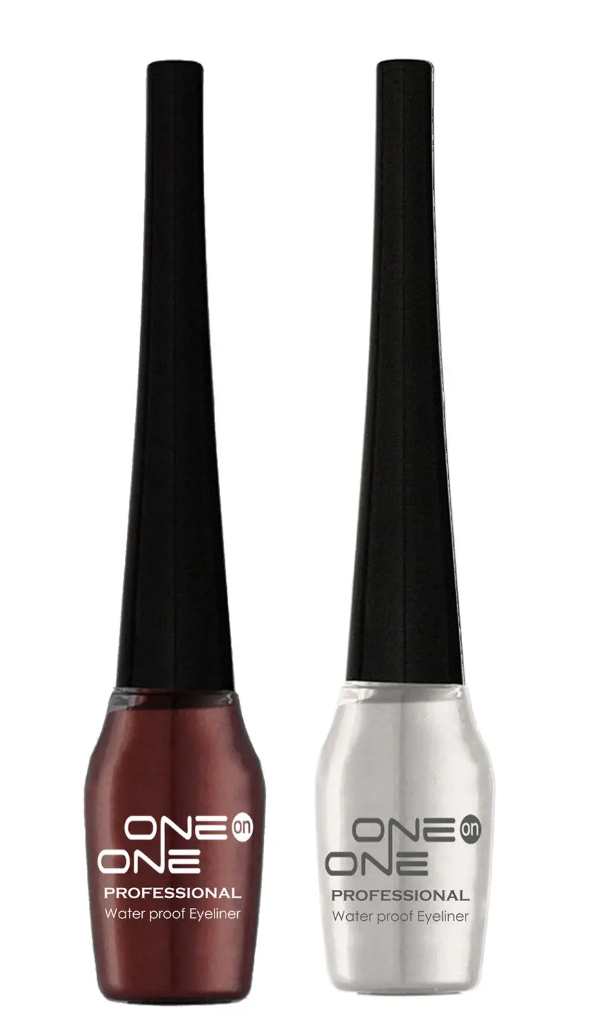 ONE on ONE Waterproof Eyeliner, Set of 2 (Brown and Silver)