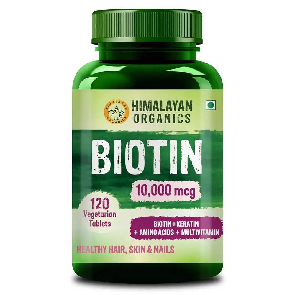 Himalayan Organics Biotin 10000 mcg - Keratin, Amino Acids & Multivitamin,  120 tablet(s)  Unflavoured