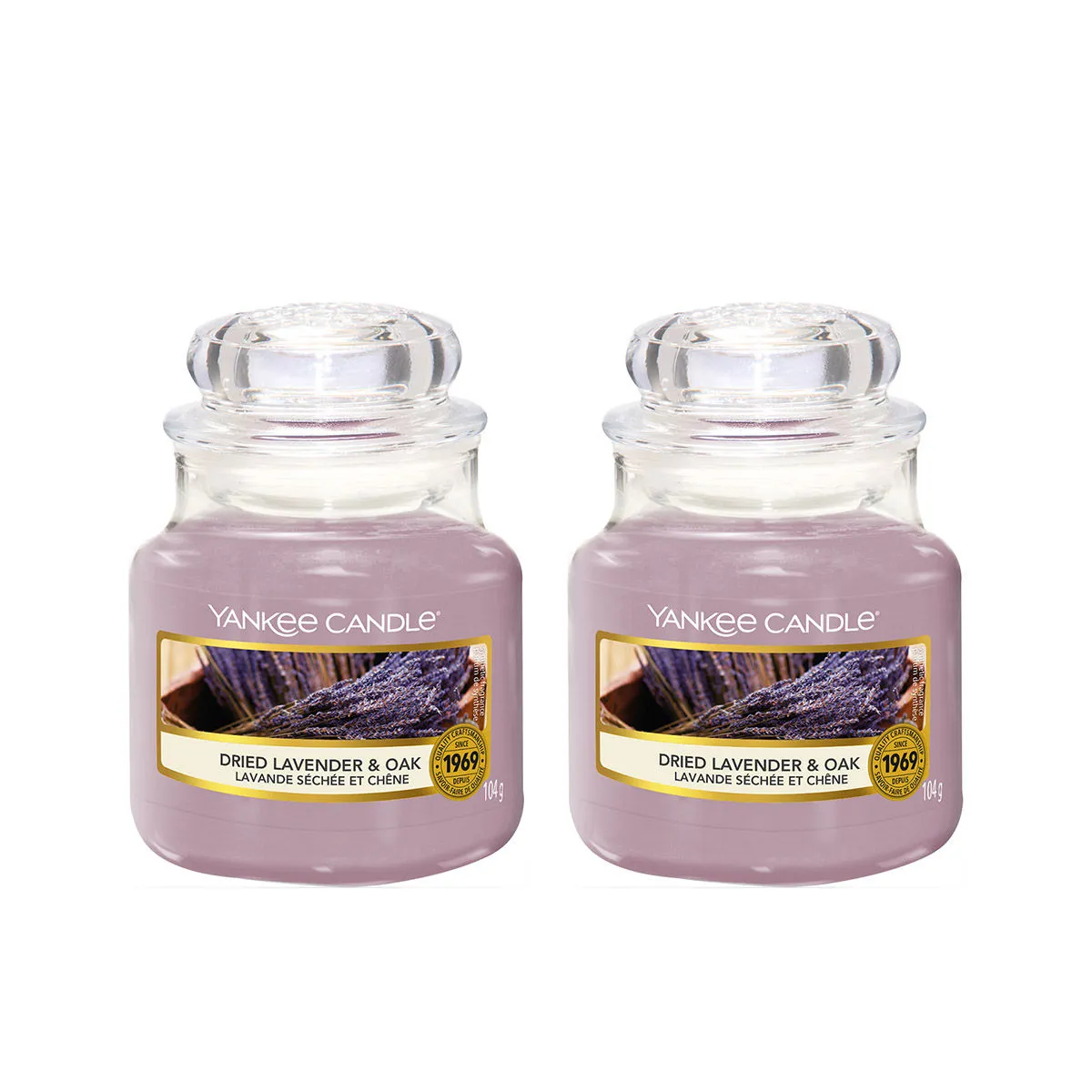 Yankee Candle Classic Jar Dried Lavender & Oak Scented Candles - Pack of 2