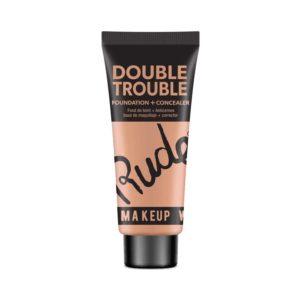 Rude Cosmetics Double Trouble Foundation + Concealer - Tan 12