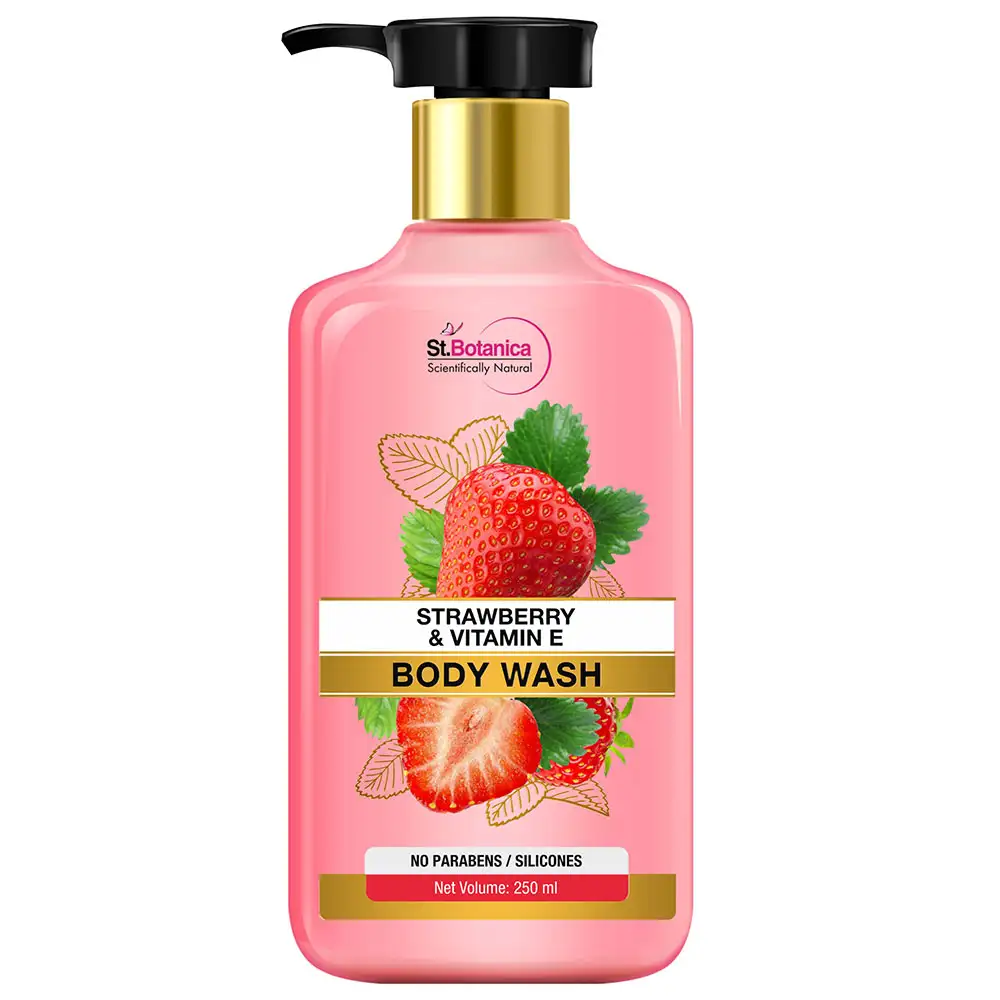 St.Botanica Strawberry & Vitamin E Body Wash,  250 ml  for All Skin Type