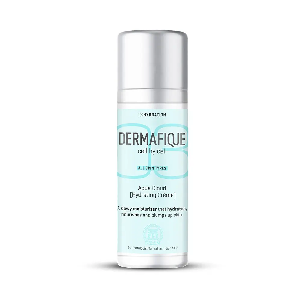 Dermafique Aqua Cloud Light Moisturising Creme , 30 g - normal, oily, dry and combination skin- Daily Light Moisturizer- For Soft Hydrated Glowing Skin - Face Cream with Vitamin E- Dermatologist Tested