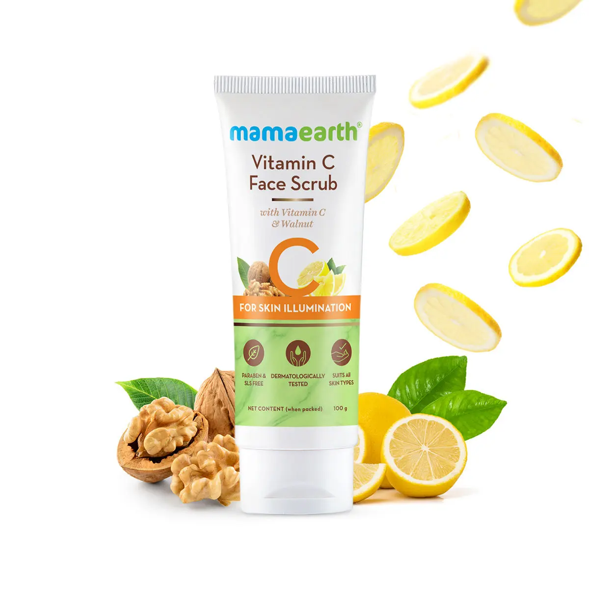 Mamaearth Vitamin C Face Scrub for Glowing Skin, With Vitamin C and Walnut For Skin Illumination – 100 g