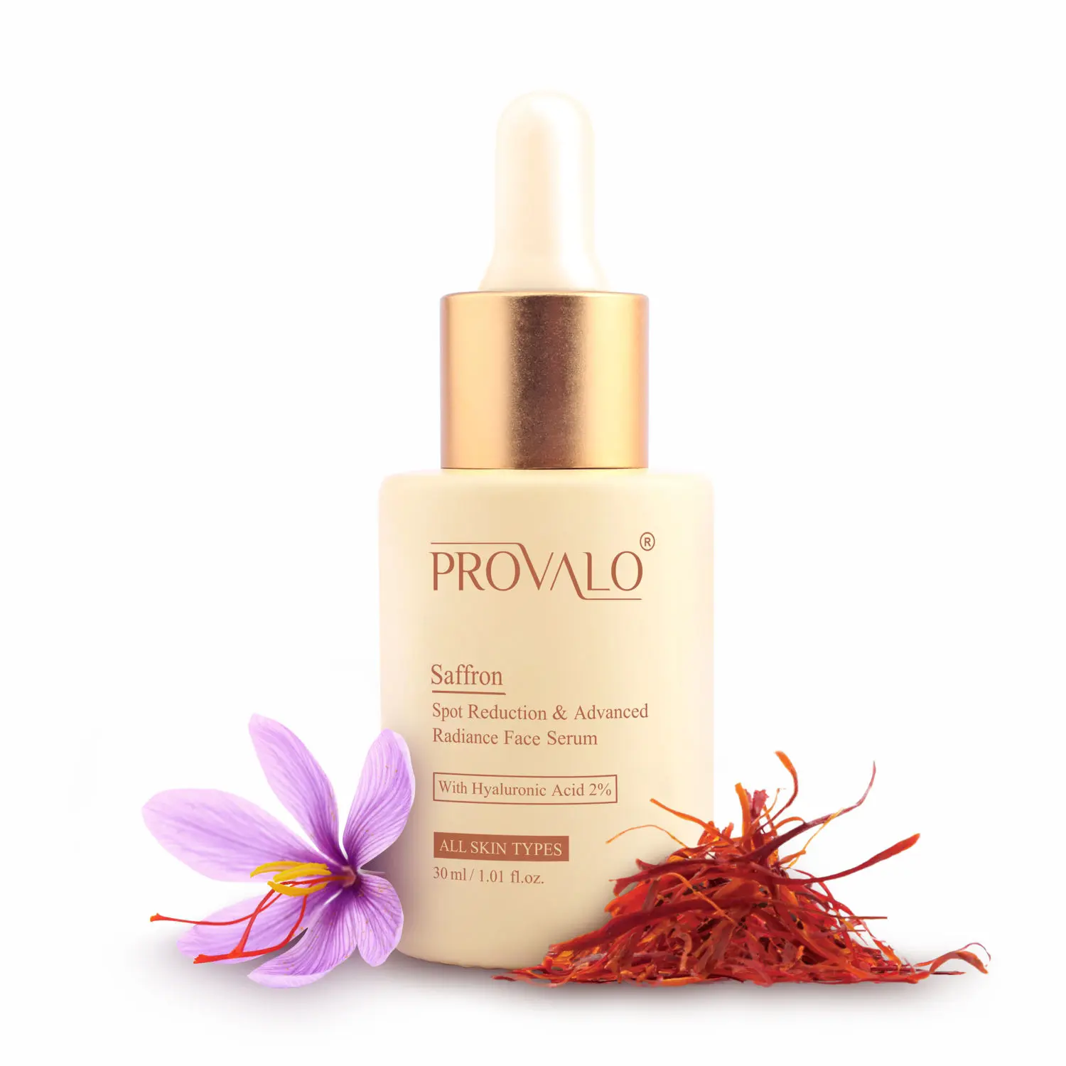 Provalo Saffron & Hyaluronic Acid Face Serum for Spot Reduction & Advanced Radiance - 30 ml 