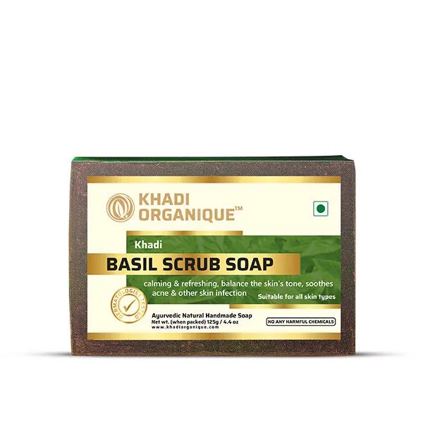 Khadi Organique Basil Scrub Soap