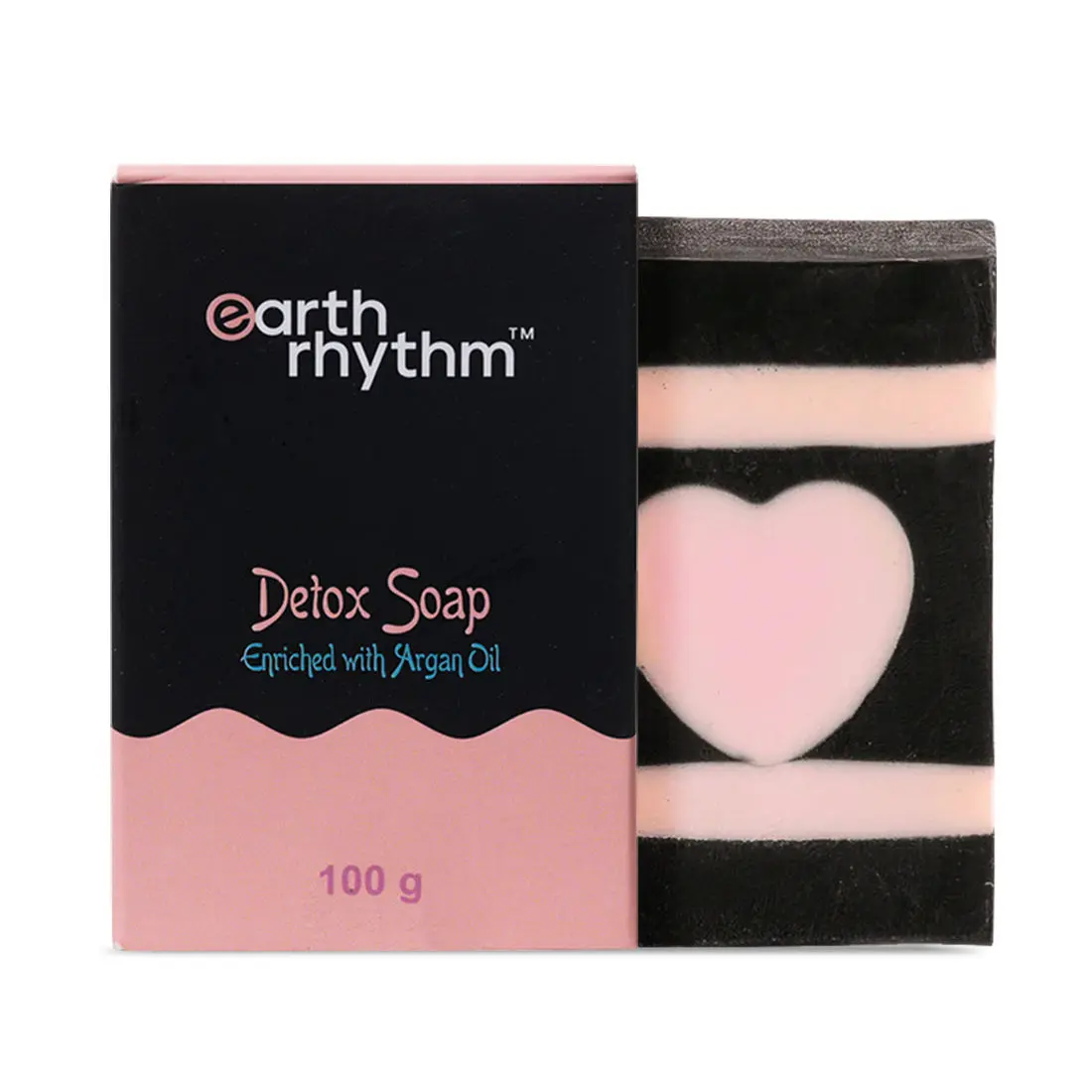 Earth Rhythm Detox Soap with Argan Oil | Removes Impurities, Unclogs Pores, Brightens Skin | for All Skin Types | Men & Women - 100 G