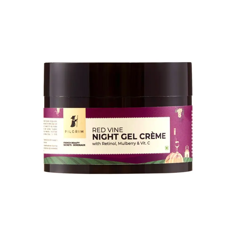 Pilgrim Red Vine Night Gel Creme with Retinol, Mulberry & Vitamin C For Glowing Skin (50 g)