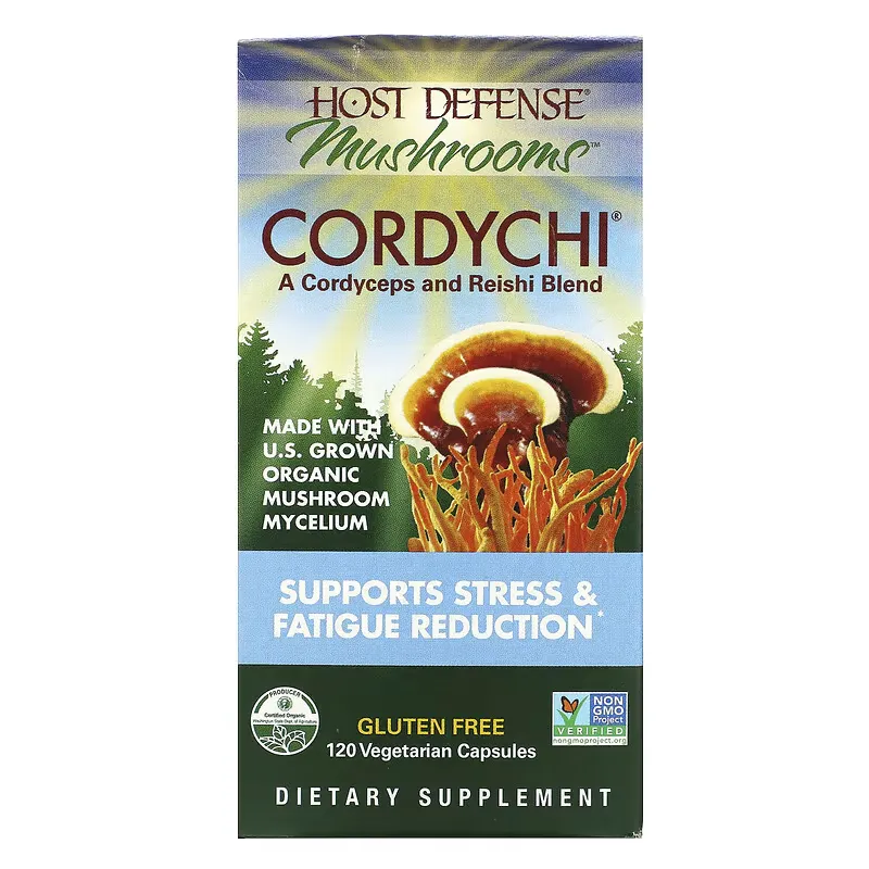 Host Defense Mushrooms, Cordychi, Supports Stress & Fatigue Reduction, 120 Vegetarian Capsules