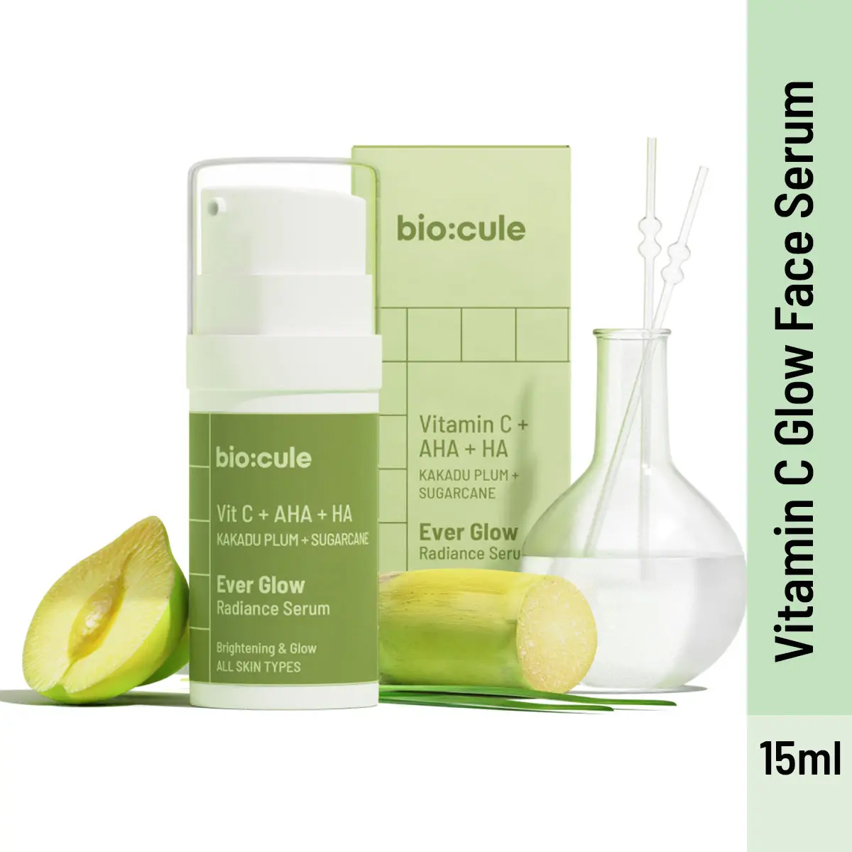 Biocule Ever Glow Radiance Vitamin C Face Serum For Glowing Skin - 15Ml