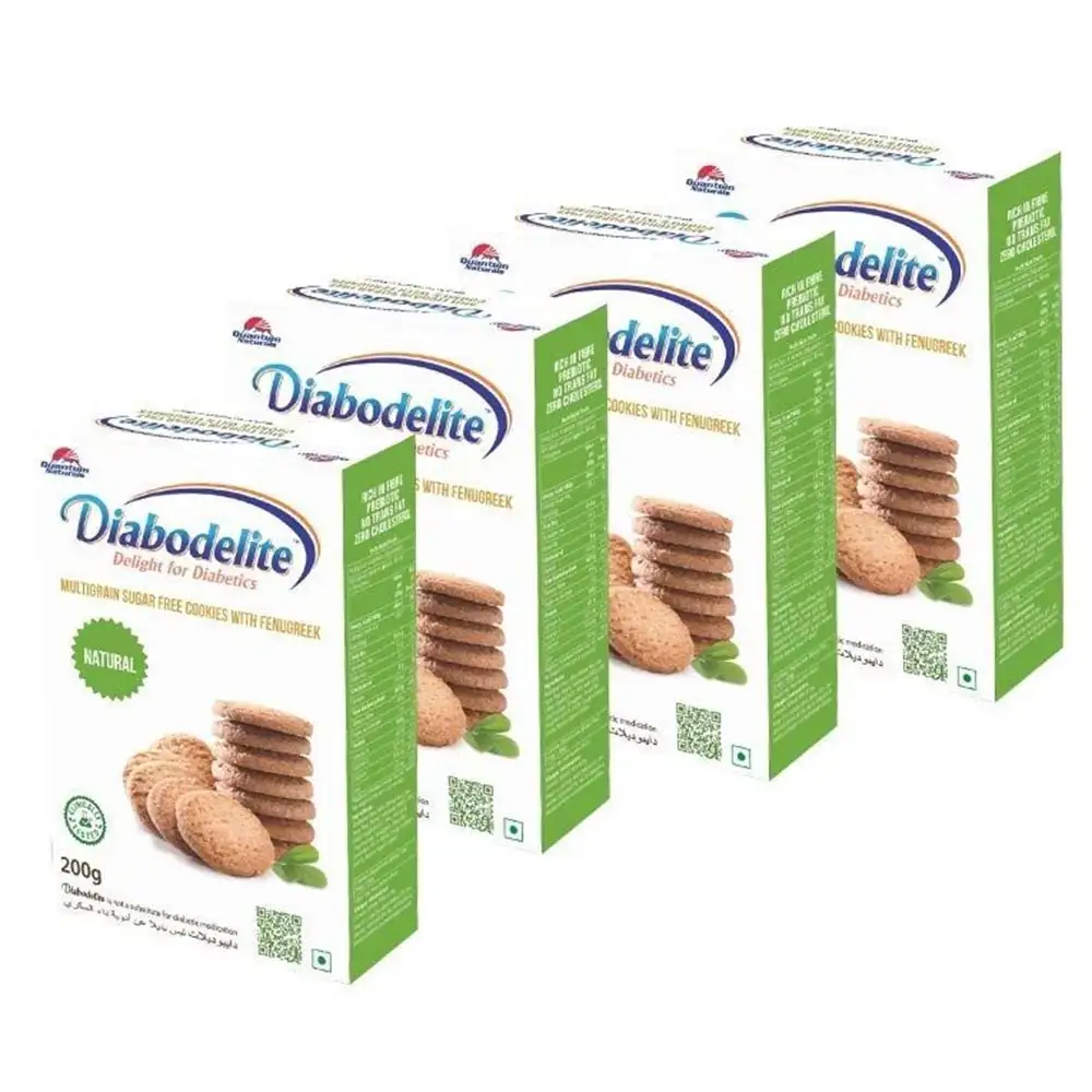 Quantum Naturals Diabodelite Cookies,  200 g  Natural (Pack of 4)