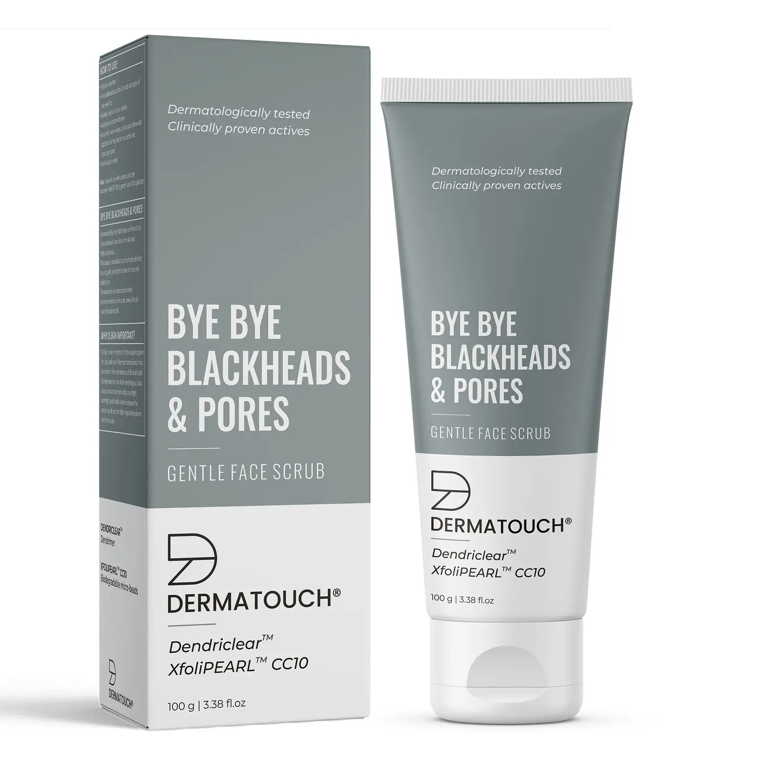 DERMATOUCH Bye Bye Blackheads & Pores scrub | Blackheads Remover and Deep exfoliate scrub - 100g