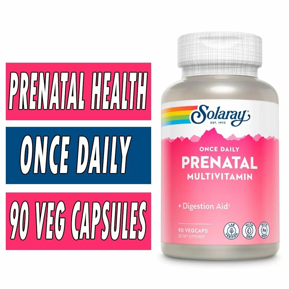 Solaray Once Daily PreNatal MultiVitamin - 90 Veg Caps