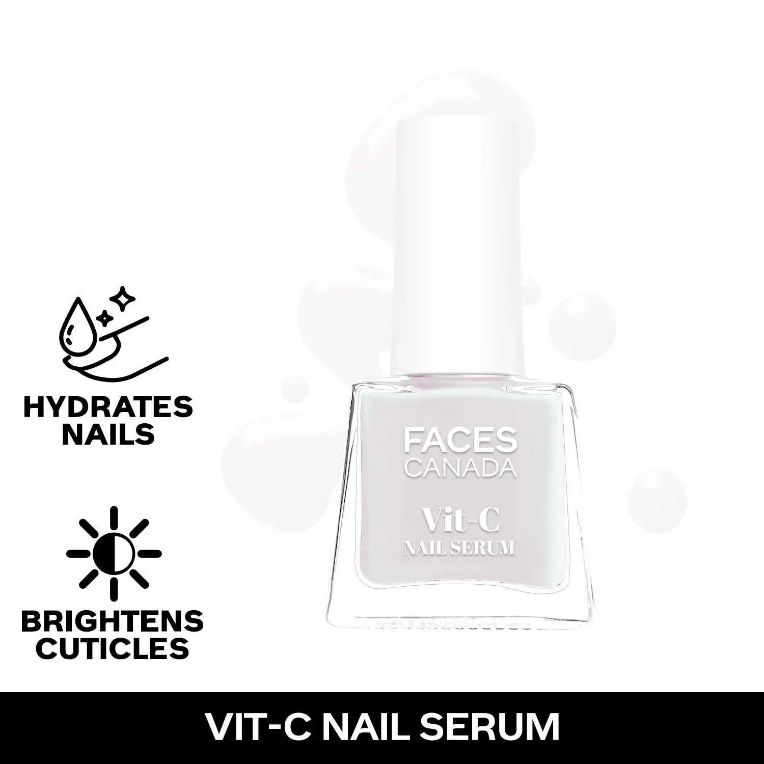 FACES CANADA Vit-C Nail Serum (C01) 5ml I Enriched with 10% Green Active Mandarin Water I Aloe Vera Leaf Juice I Veg Keratin I Vitamin E I Veg Glycerin I Hydrated, Brighter Nails & Skin