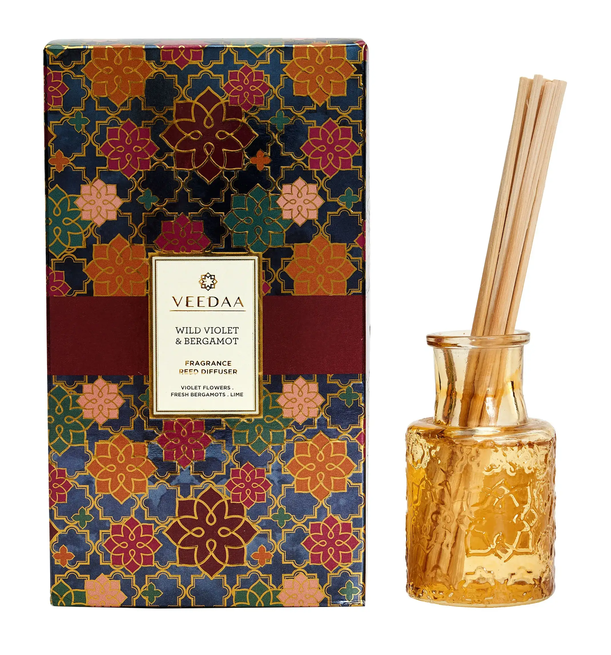 Veedaa Wild Violet & Bergamot Fragrance Reed Diffuser In Champagne Glass