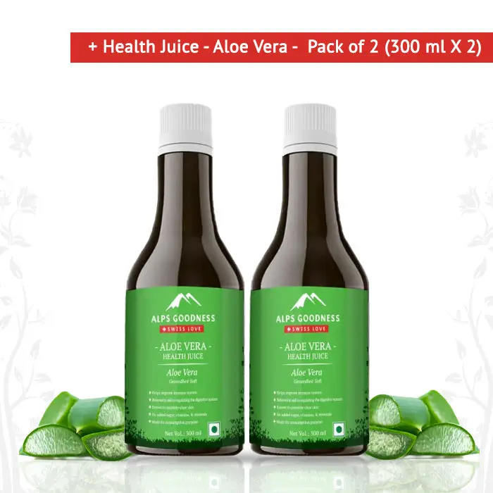 Alps Goodness Health Juice - Aloe Vera - Pack of 2 (300 ml X 2)