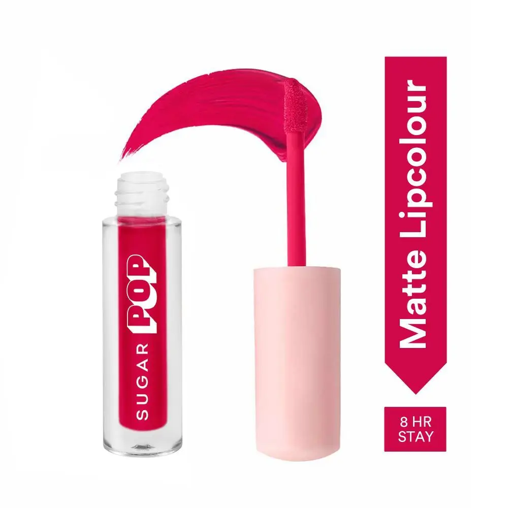 SUGAR POP MatteA  Lipcolour - 03 Peony (Electric Pink) a€“ 1.6 ml - PinkA  Lipstick for Women Smudge Proof