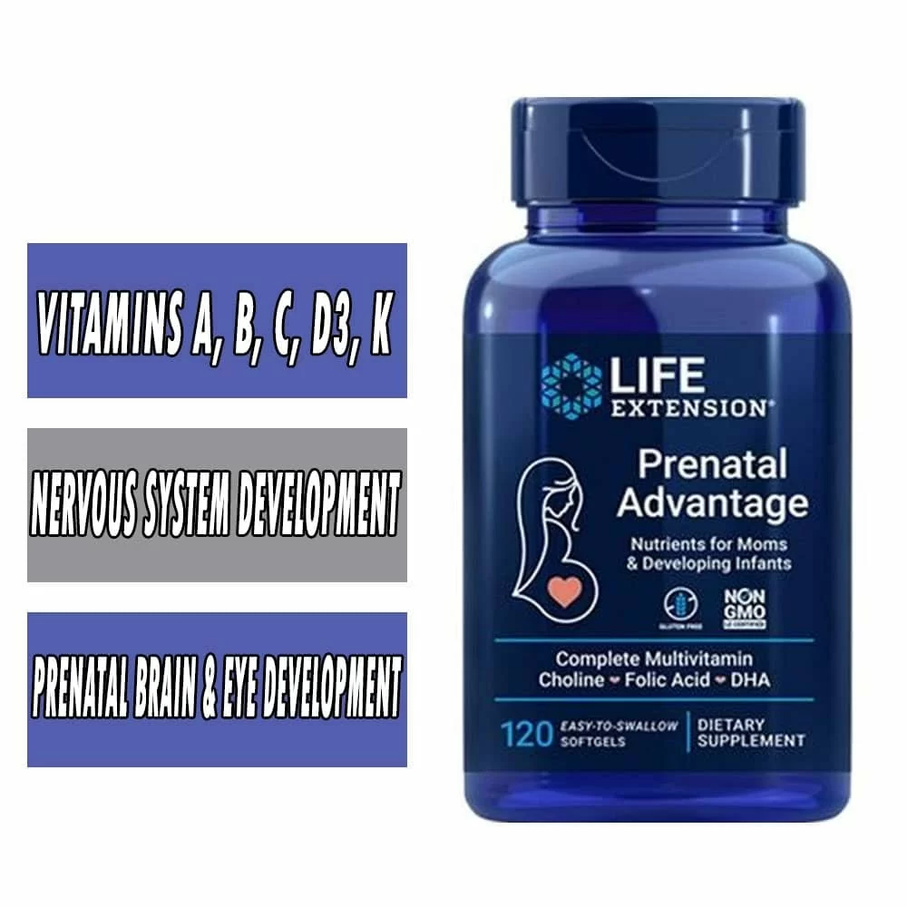 Life Extension Prenatal Advantage - 120 Easy to Swallow Softgels