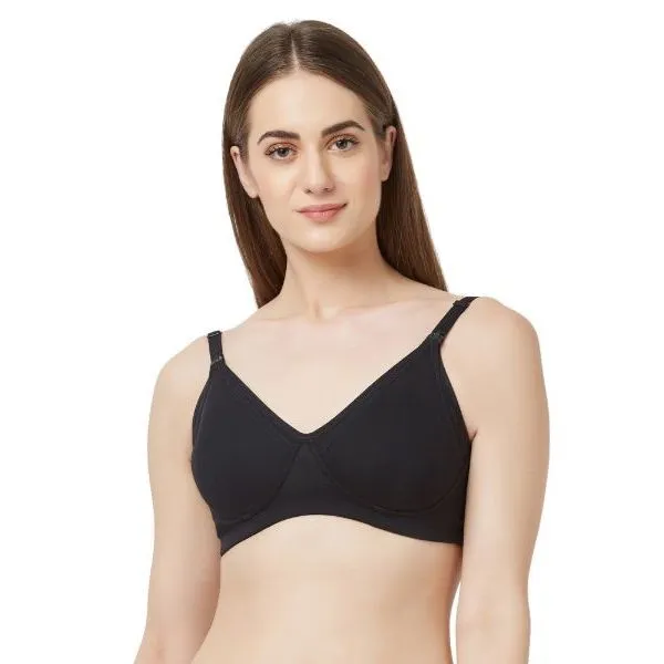 SOIE Women'S Non-Padded Non-Wired Maternity Bra - Black (42B)