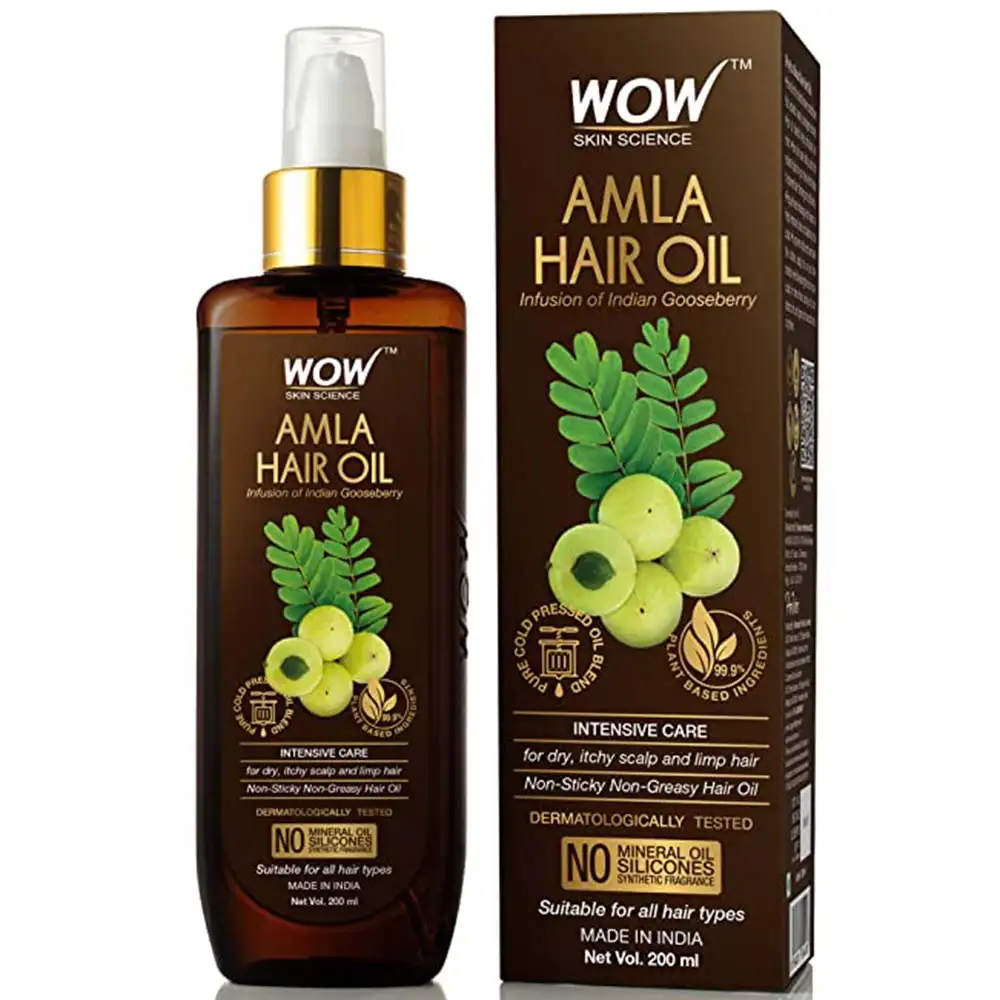 WOW Skin Science Amla Hair Oil,  200 ml  for Dry, Itchy Scalp and Limp Hair