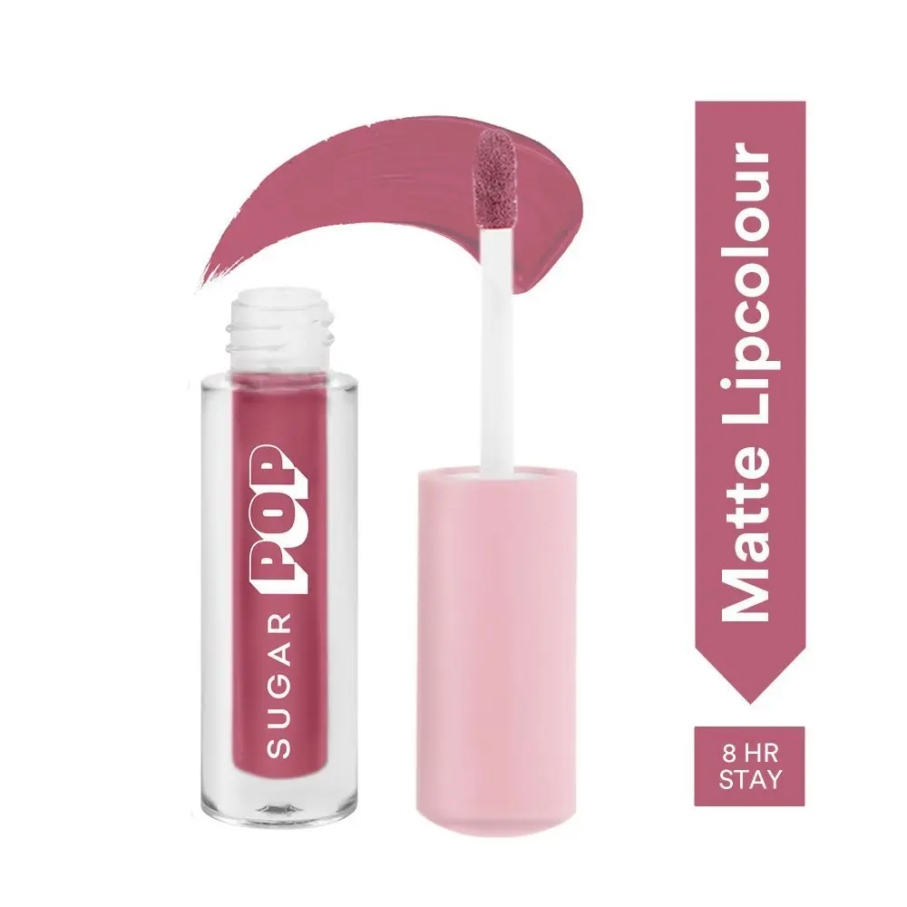 SUGAR POP Matte Lipcolour - 12 Rust (Mauve) a€“ 1.6 ml - Mauve Lipstick for Women l  Smudge Proof