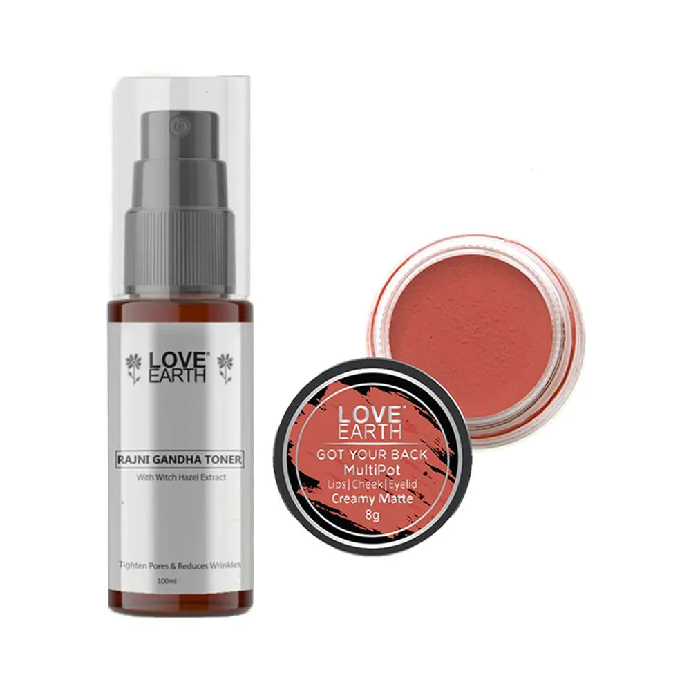 Love Earth Lip Tint & Cheek Tint Got Your Back + Rajni Gandha Toner