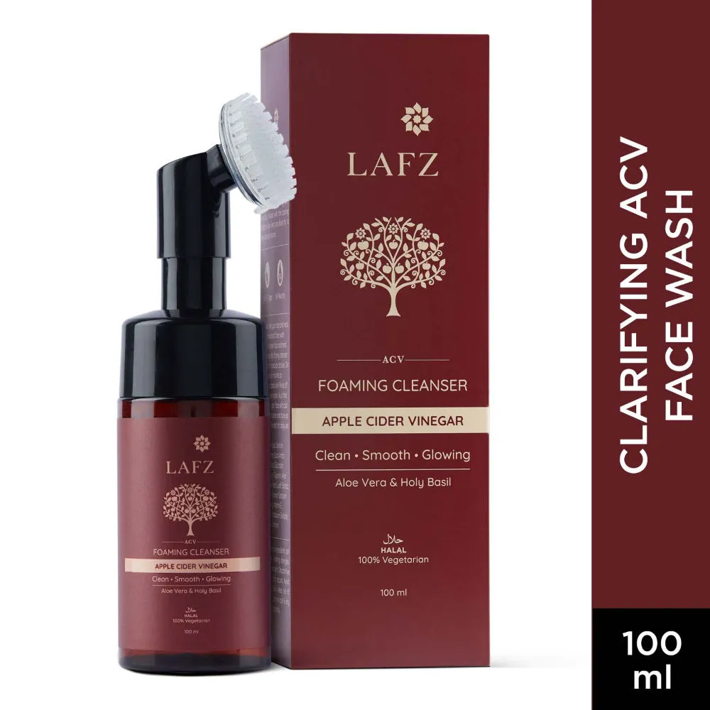 LAFZ Apple Cider Vinegar Foaming Face Wash with Built-In Face Brush