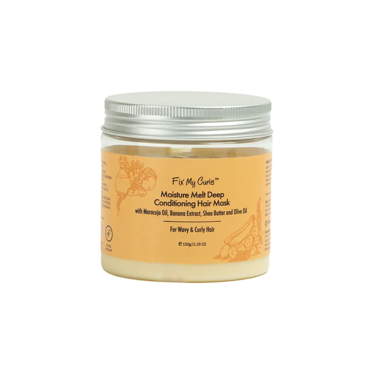 Fix My Curls Moisture Melt Deep Conditioning Hair Mask With Maracuja Oil, Banana Extract and Shea Butter for Curly and Wavy Hair (150 g)