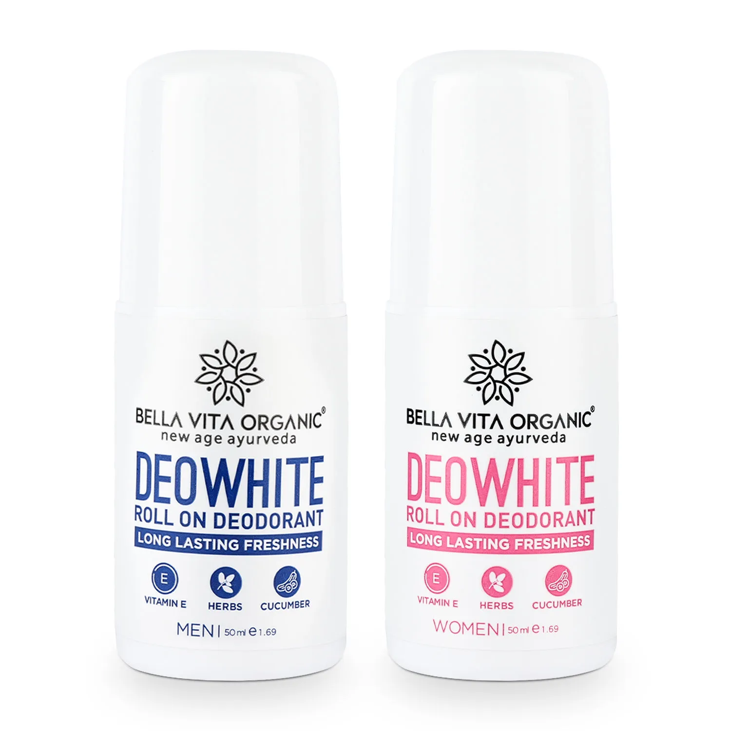 Bella Vita Organic Deowhite Natural Under Arm Skin Whitening Roll-on Deodorant Combo (each 75ml)