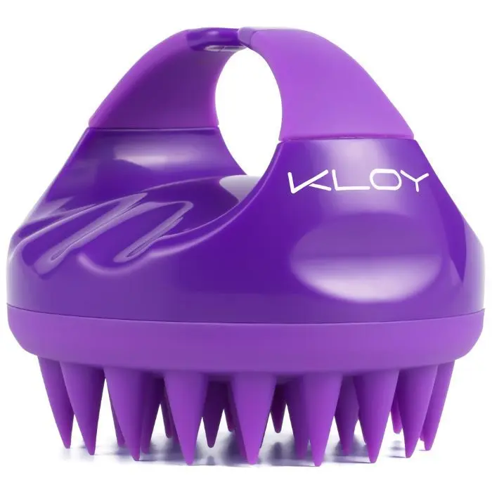 KLOY Hair Scalp Massager Shampoo Brush with Soft Silicone Bristles- Purple
