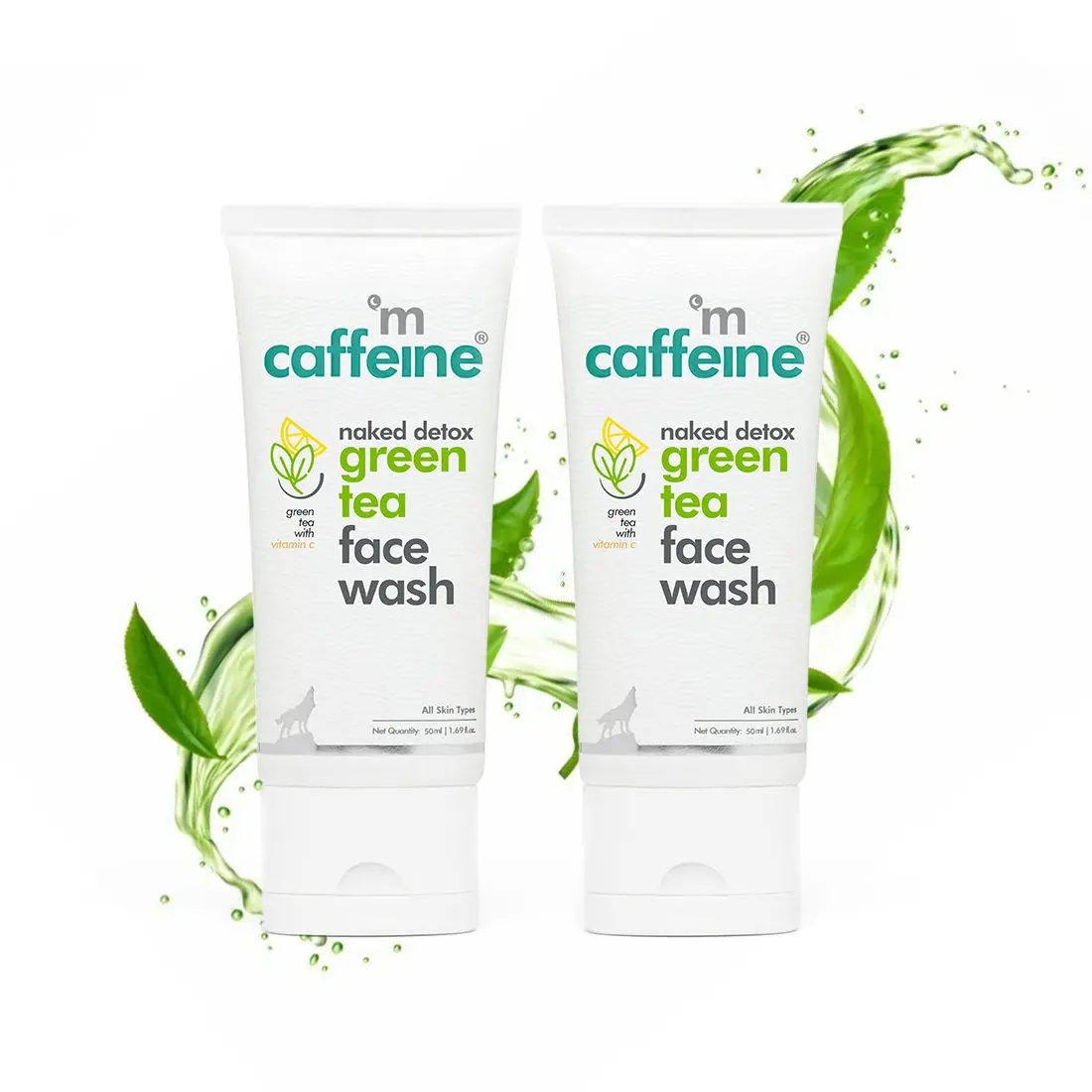 mCaffeine Green Tea Face Wash Pack of 2 (50ml)