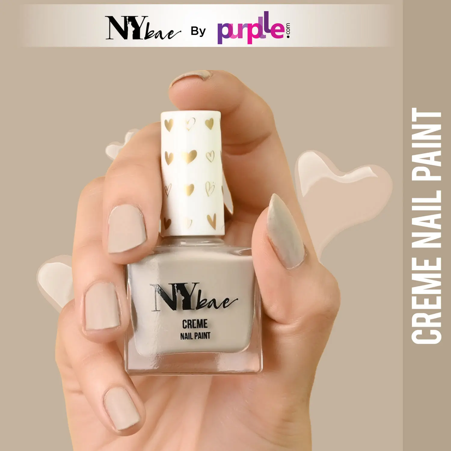 NY Bae Creme Nail Paint - Caramel Brown 20 (10 ml) | Grey | Rich Pigment | Chip-proof | Full Coverage | Travel Friendly | Vegan