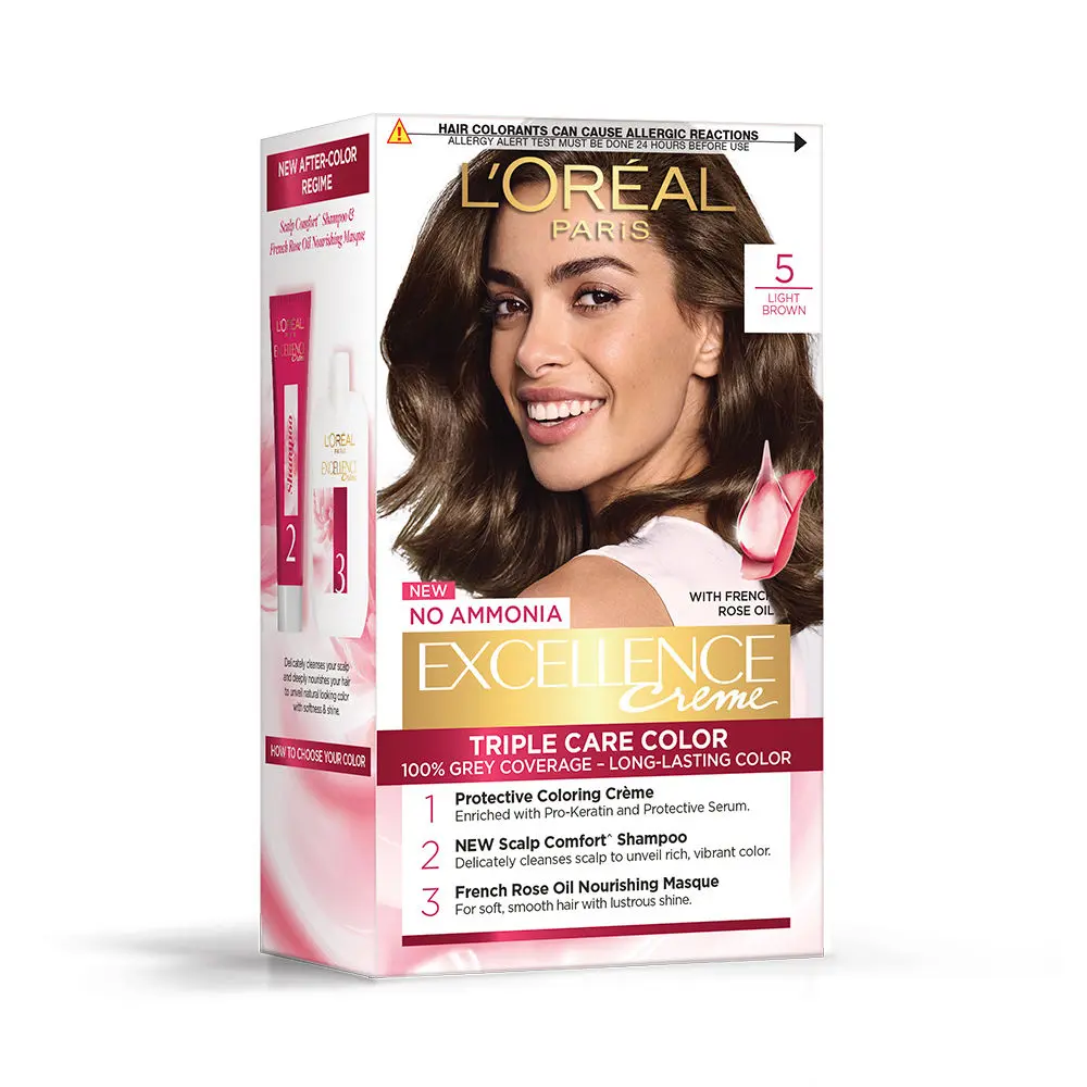 L'Oreal Paris Excellence Creme Hair Color -AA Light BrownAA 5 (72 ml + 100 g)