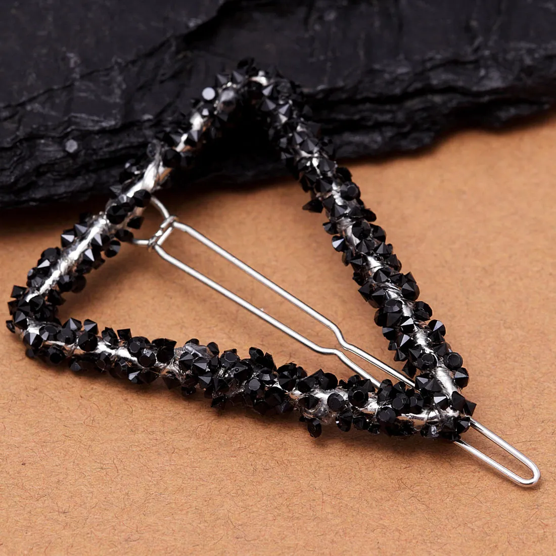 Ferosh Black Triangle Embellished Hairpin