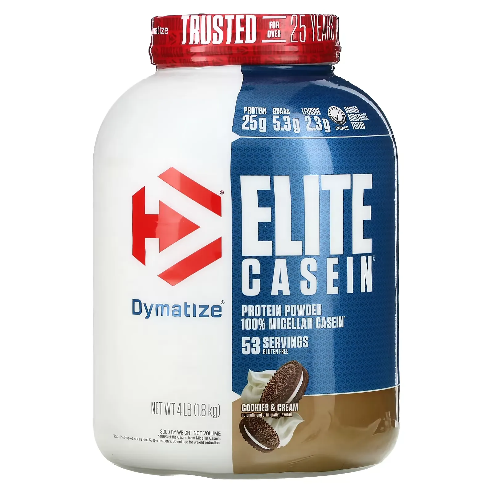 Elite Casein, Cookies & Cream, 4 lbs (1.8 kg)