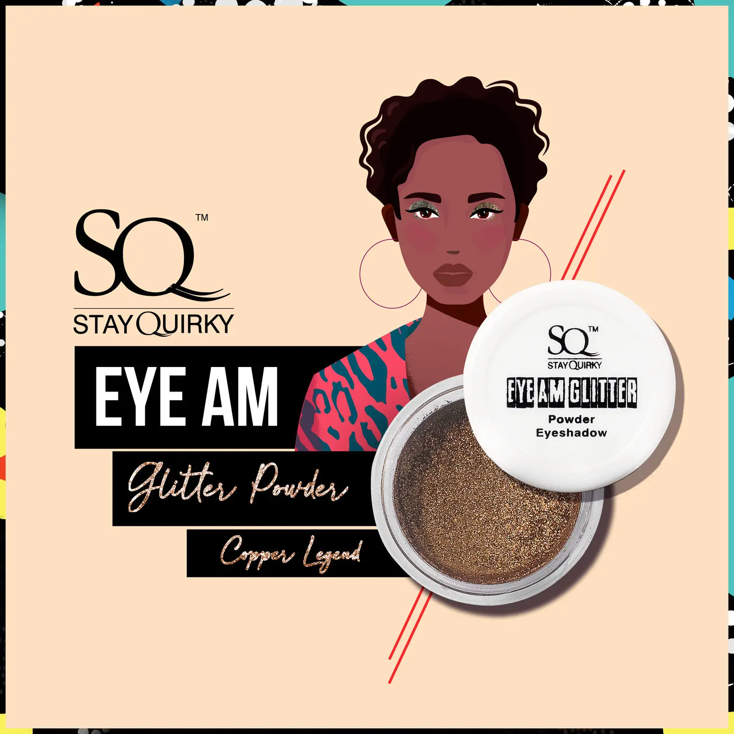 SQ Eye Am Glitter- Powder Eyeshadow - Copper Legend21 (2.5 gm)