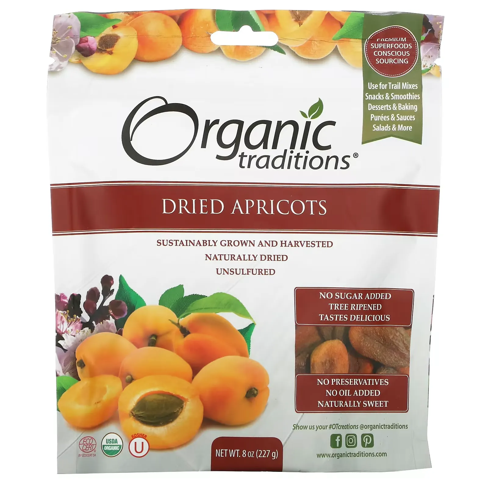 Dried Apricots, 8 oz (227 g)